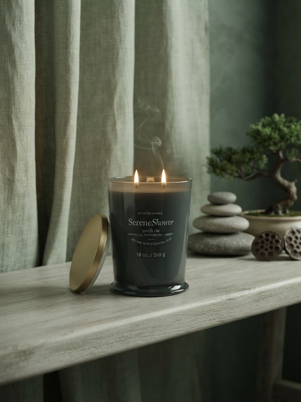 SereneShower Scented Candle